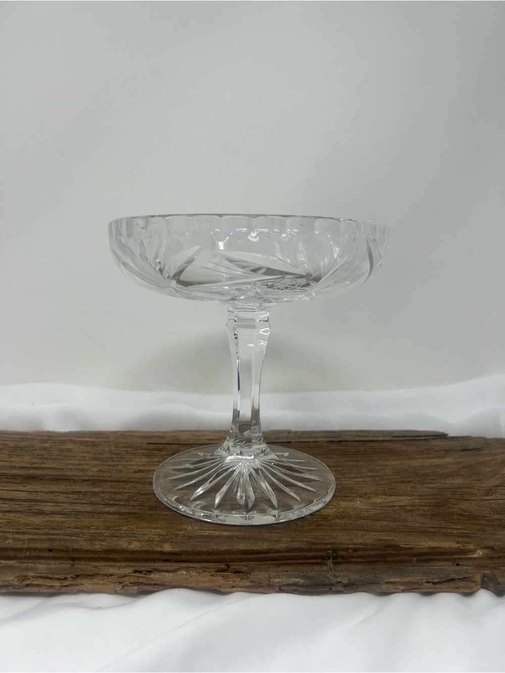 Antique American Brilliant Period Cut Glass Compote Pedestal